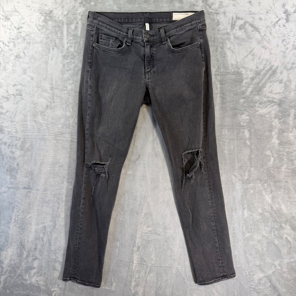 Rag & Bone Boyfriend‎ Jeans Women's Size 28 Gray Distressed Denim Pants